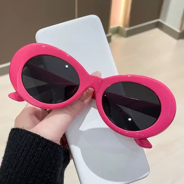 Lunettes à monture ovale en plastique pour hommes/femmes