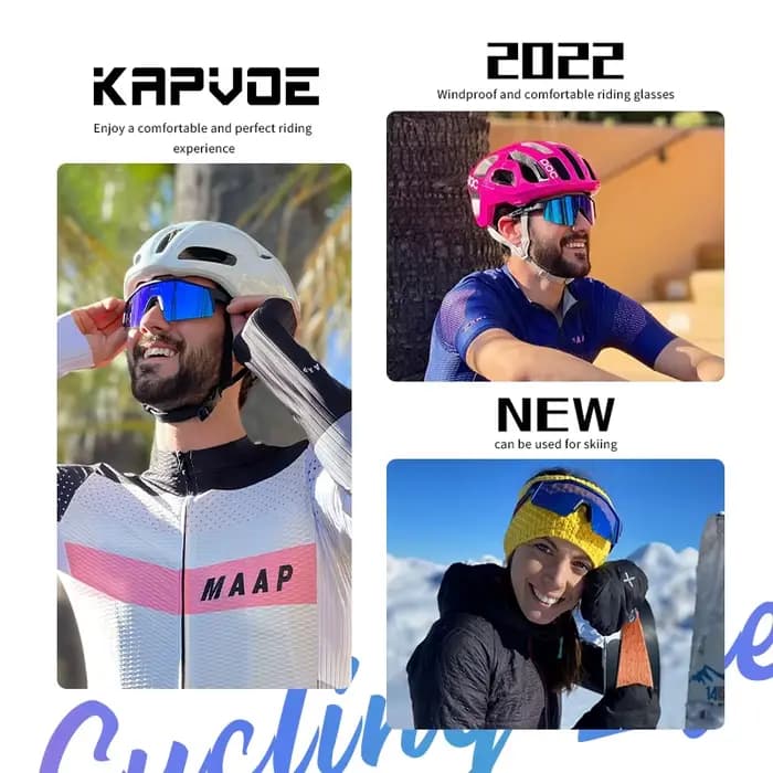 Kapvoe lunettes de soleil de cyclisme UV400