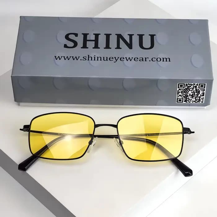 Lunettes de soleil à lentille jaune Y2k