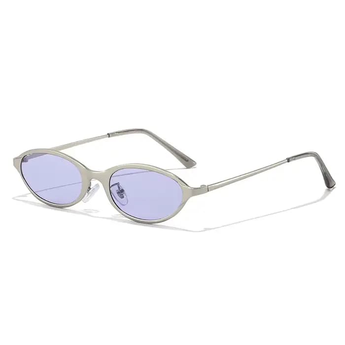 Lunettes de soleil rétro polyvalentes à monture ovale