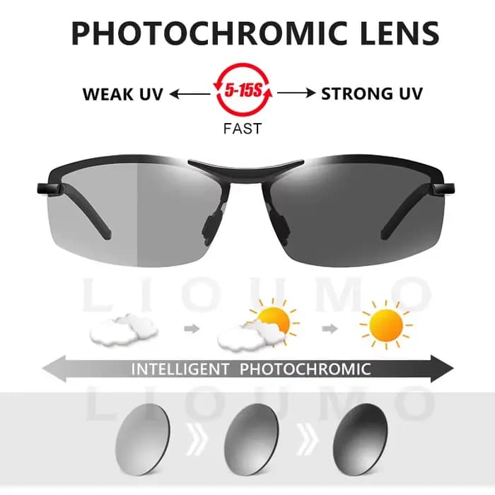 LIOUMO – lunettes de soleil carrées polarisées pour hommes