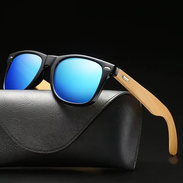 Lunettes de soleil carrées Vintage en bois de bambou pour hommes et femmes
