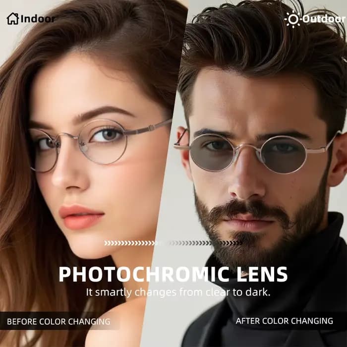 Lunettes de lecture photochromiques femmes hommes lentilles optiques montures femme Vintage petites