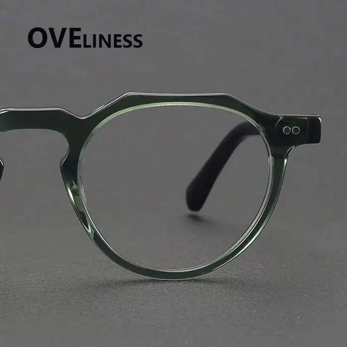 2026 Vintage rond acétate lunettes cadre pour hommes rétro
