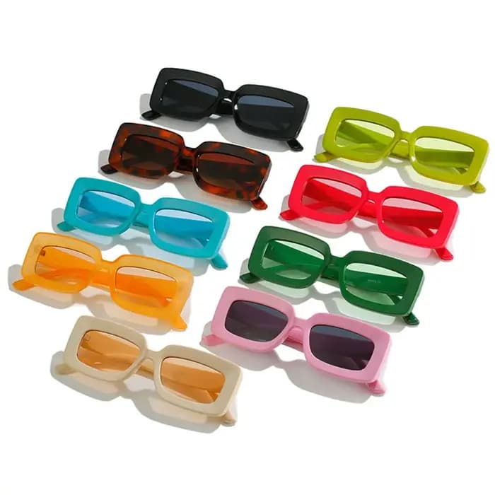 Lunettes de soleil rectangulaires à grande monture pour femmes