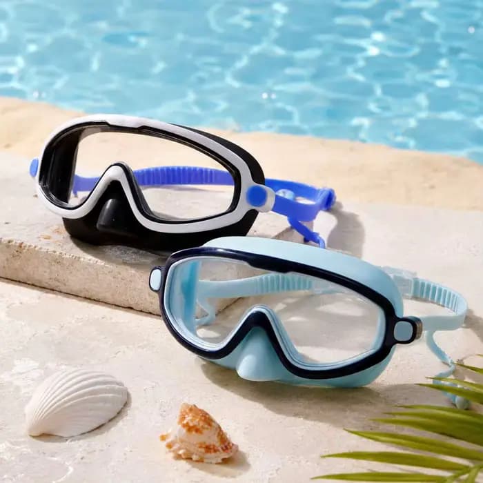 1 paire de lunettes de natation avec protection du nez, masque de natation à large champ de vision, anti-buée et protection UV