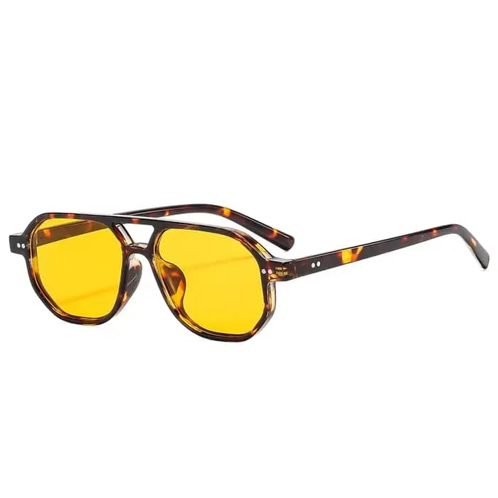 SO & EI Vintage Double ponts polygone carré femmes lunettes de soleil mode Rivets hommes clair océan lentille nuances