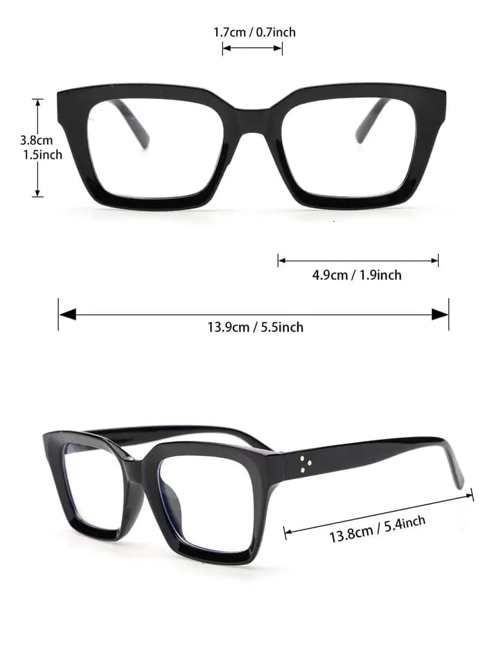 Lunettes transparentes à monture géométrique en plastique