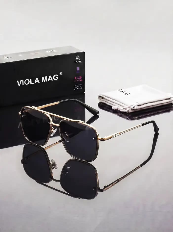 Lunettes de soleil aviateur VIOLA MAG de luxe rétro à double pont