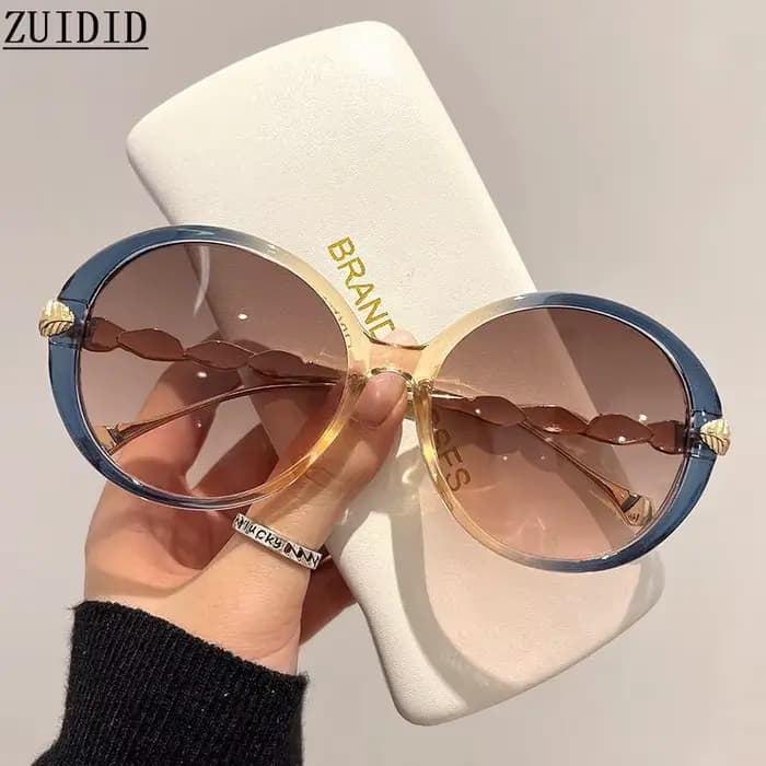 Lunettes De Soleil rondes femmes 2023 surdimensionné luxe mode