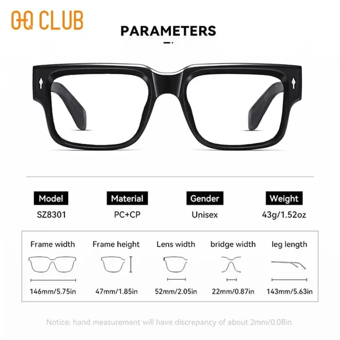 O-Q CLUB lunettes bloquant la lumière bleue pour la vue pour hommes