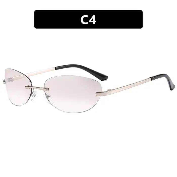 Lunettes de soleil ovales sans monture pour femmes