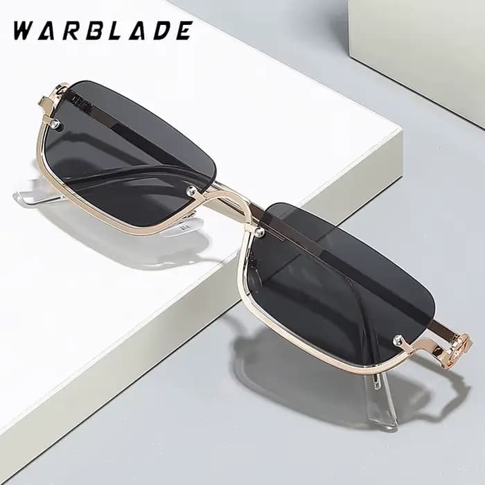Lunettes de soleil carrées demi-cadre pour femmes