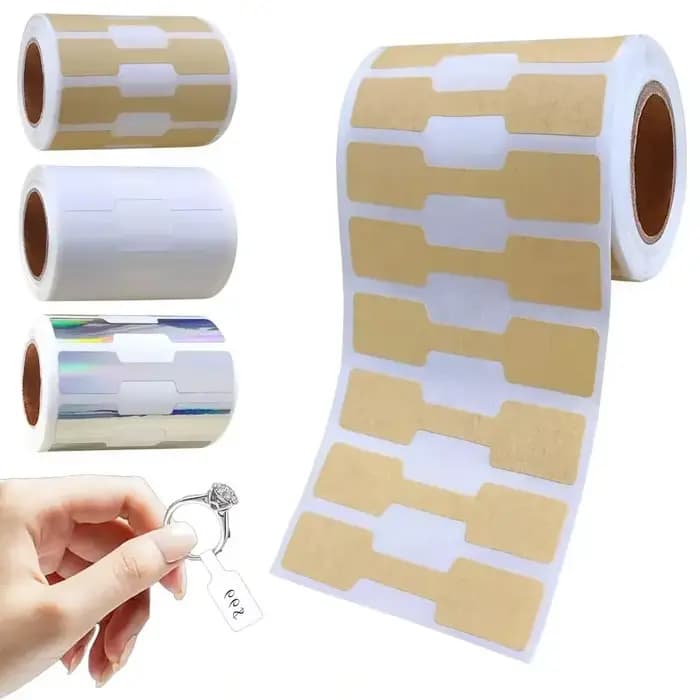 500 étiquettes de prix en papier, étiquettes pour bijoux, autocollantes, vierges, cartes de présentation, autocollants d'emballage pour colliers, boucles d'oreilles, bracelets, DIY