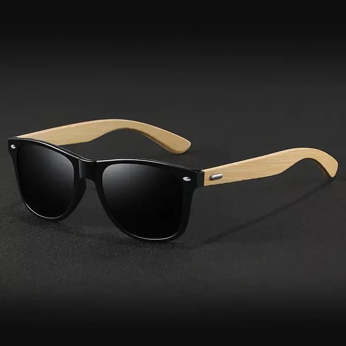 Lunettes de soleil carrées Vintage en bois de bambou pour hommes et femmes