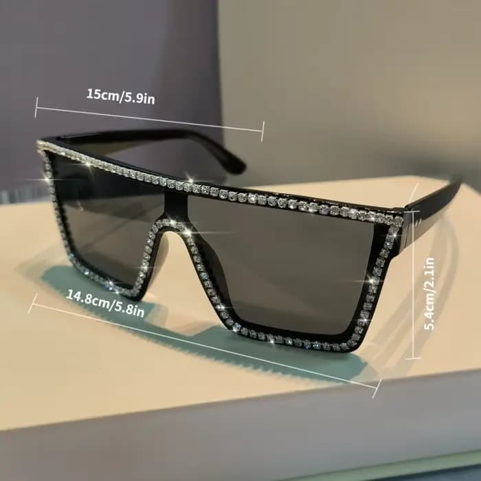 Lunettes de soleil en strass brillant pour femmes