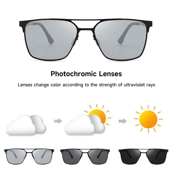 Nouvelles lunettes de soleil polarisées photochromiques homme haute qualité UV400