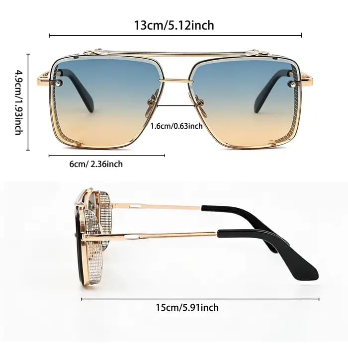Lunettes de soleil carrées Aviator pour hommes et femmes