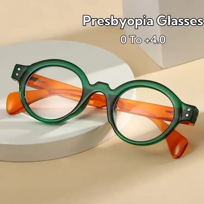 Lunettes de presbytie à monture ronde rétro littéraire pour femmes