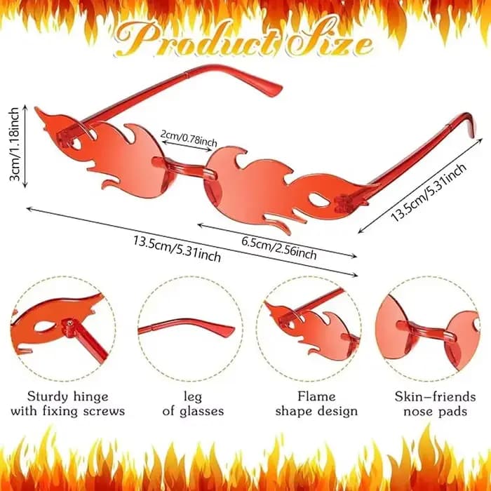 Lunettes de soleil à flamme en plastique