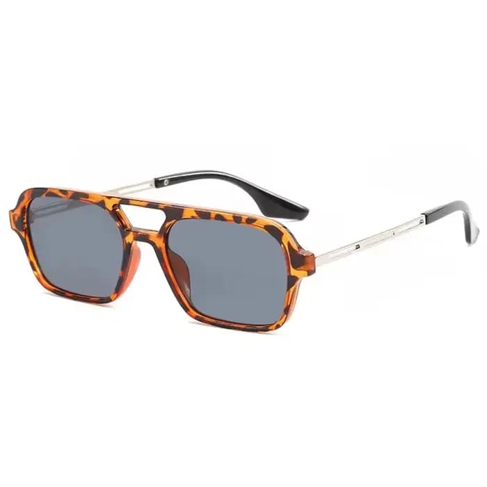 Lunettes De soleil De luxe femme lunettes De soleil hommes marque De mode concepteur petit cadre carré Vintage creux léopard bleu Oculos De Sol