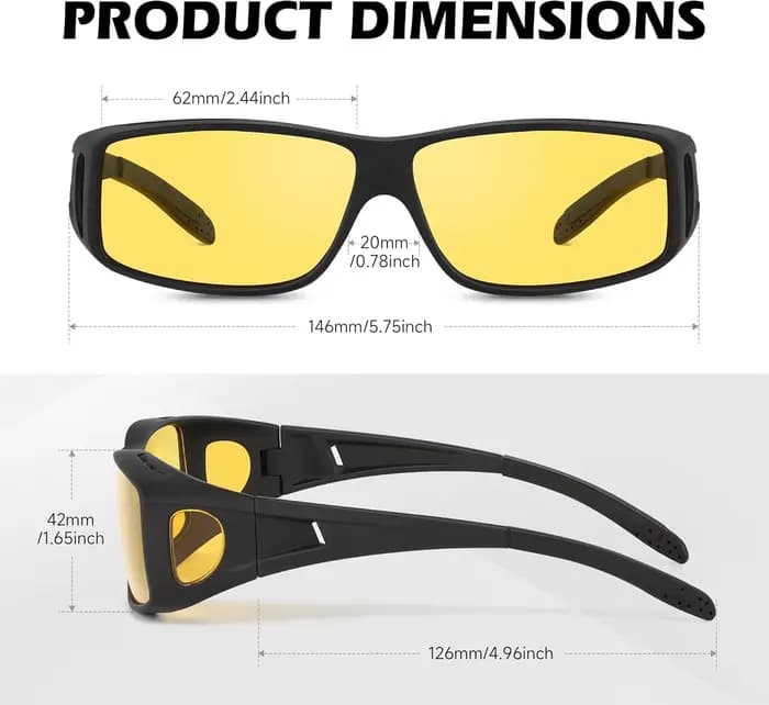 Lunettes de conduite nocturne polarisées HD anti-éblouissement avec protection UV