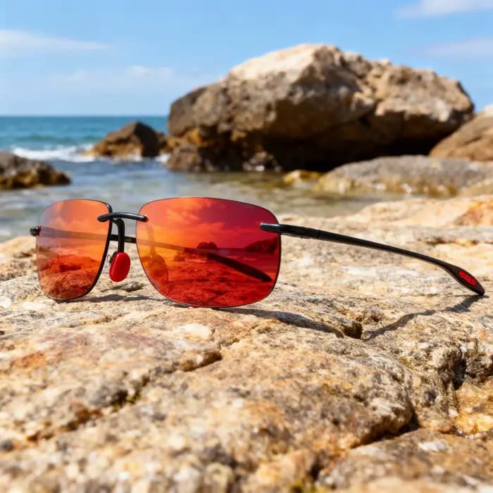 Lunettes de soleil aviateur polarisées sans cadre TR90 ultra légères 11 g – Flexibles et confortables unisexes pour la