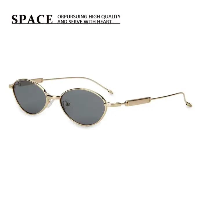 Lunettes de soleil polarisées ovales rétro japonaises de luxe en métal pour hommes et femmes