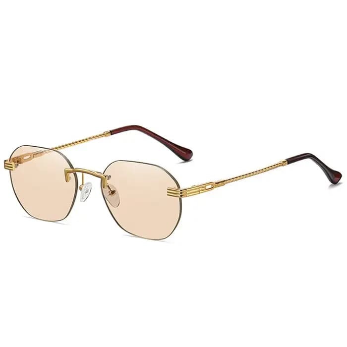 Lunettes de soleil rondes rétro en métal pour hommes et femmes