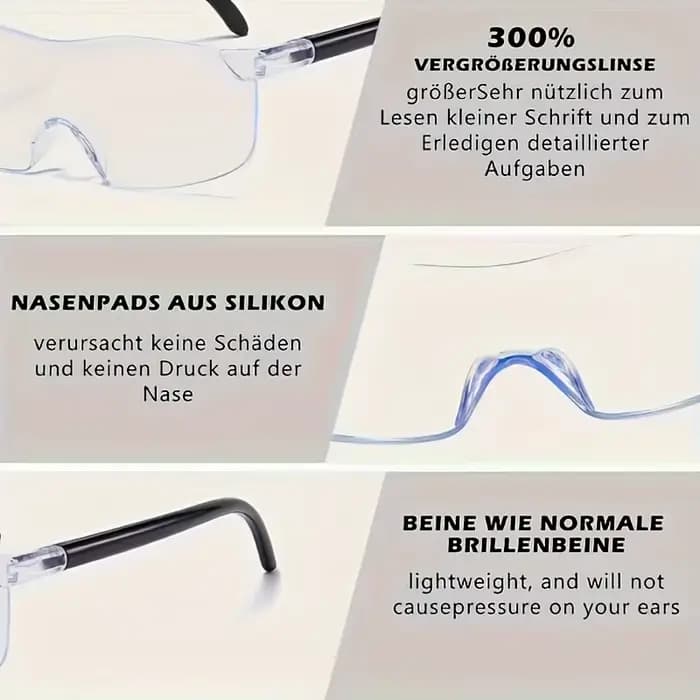 Loupes 3X portables, mains libres, vue claire, légères, pour la lecture et la réparation artisanale