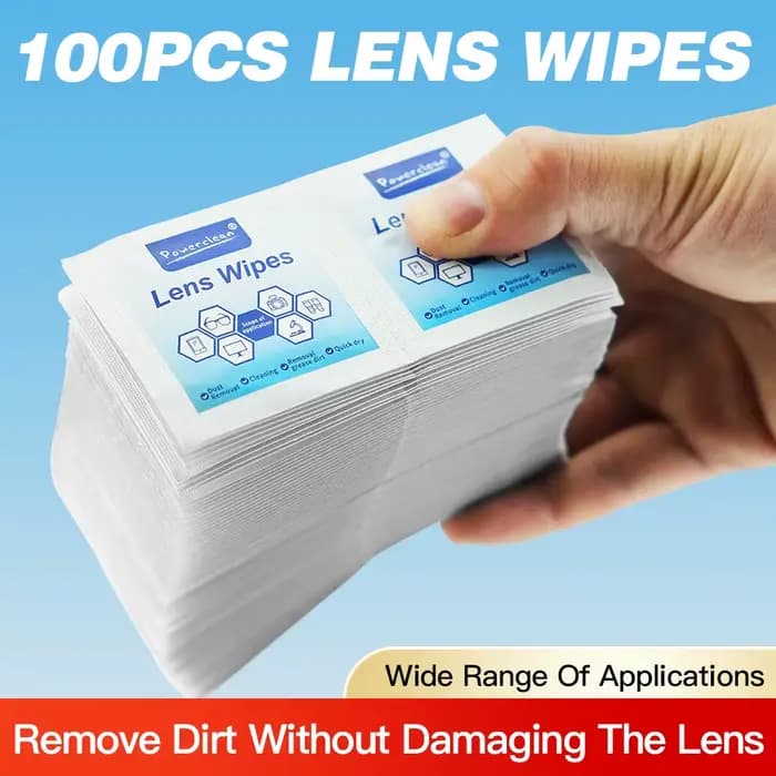 Lingettes de nettoyage pour lentilles de lunettes, 100 pièces, pour lunettes de soleil, téléphone portable, écran iPad, pré-humidifiées, outils en microfibre emballés individuellement