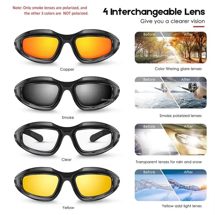 Lunettes de soleil unisexes Desert 4 lentilles