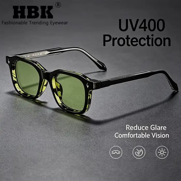 Lunettes de soleil carrées élégantes HBK pour hommes