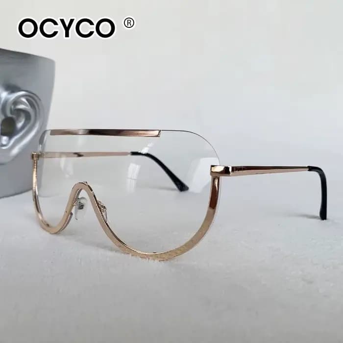 Lunettes de soleil oversize sans monture en métal