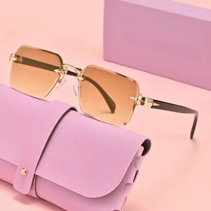 Lunettes carrées sans monture unisexes et tendance