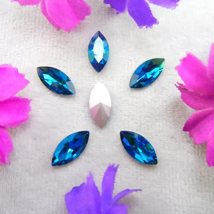 Cristaux de verre 8 tailles et couleurs, formes navette, œil de cheval, marquise, strass à coller pour artisanat, nail art, coques de téléphone, DIY