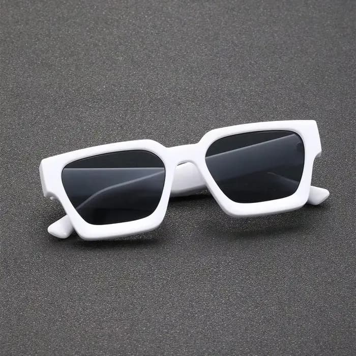 Lunettes de soleil unisexes à monture carrée en plastique