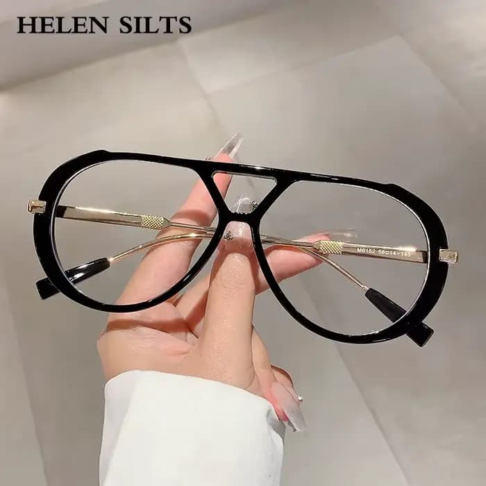 Lunettes de soleil ovales Vintage à Double pont UV400
