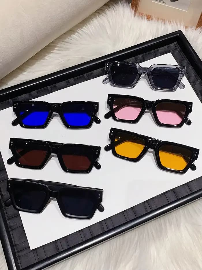 6 paires de lunettes colorées de style moderne pour hommes et femmes