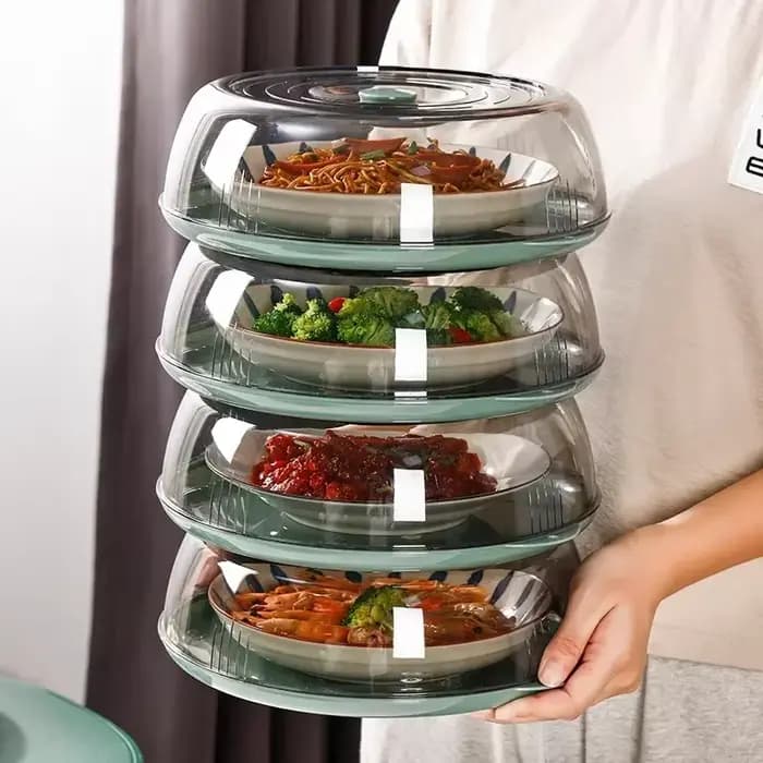 Couvercle d'isolation alimentaire domestique Transparent, empilable, anti-poussière, couverture d'isolation alimentaire pour insectes, Gadgets de cuisine réutilisables