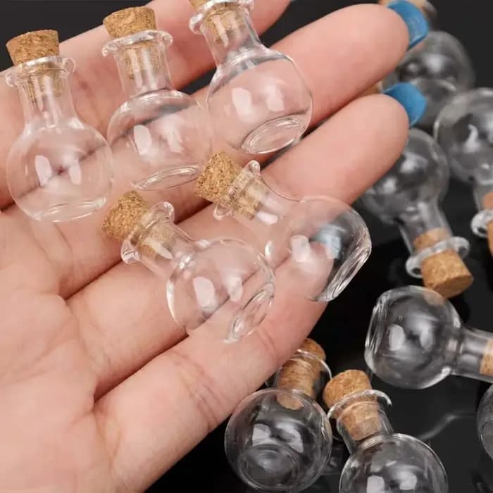 Mini bouteilles en verre, bocaux, conteneurs vides transparents avec couvercles, Message de souhait, bouteille en verre, artisanat de bricolage pour décorations de mariage de noël