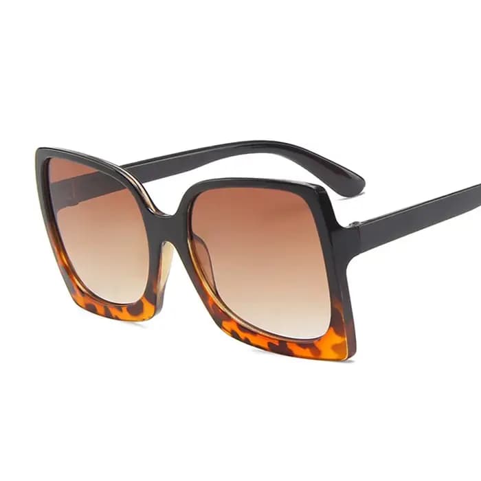 Vintage grandes lunettes De soleil carrées femme noir dégradé surdimensionné