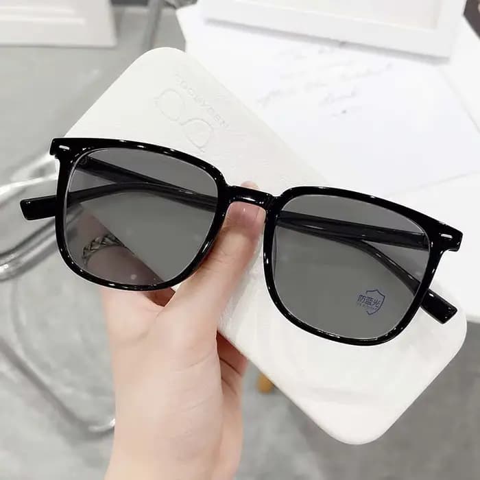 Lunettes de soleil myopie à cadre noir pour hommes