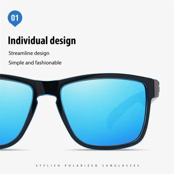 Lunettes de soleil carrées polarisées pour hommes