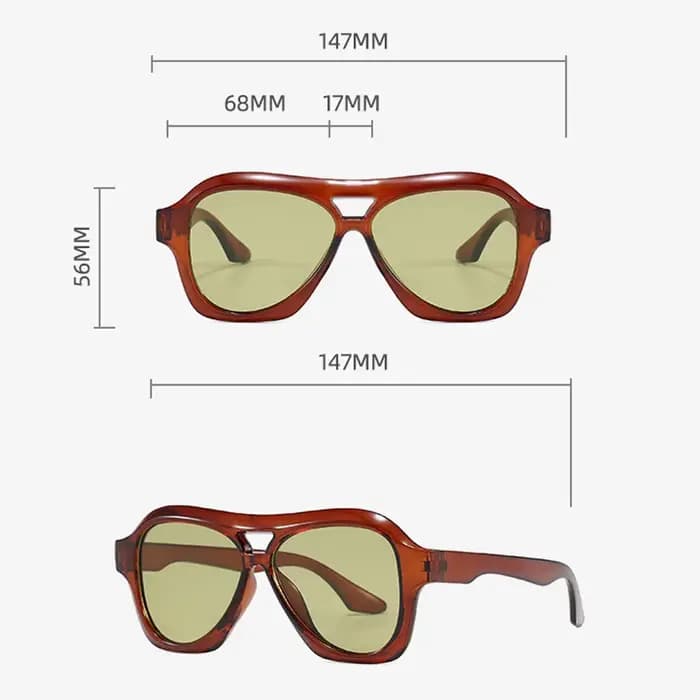 Lunettes de soleil rétro à Double faisceau pour femmes et hommes