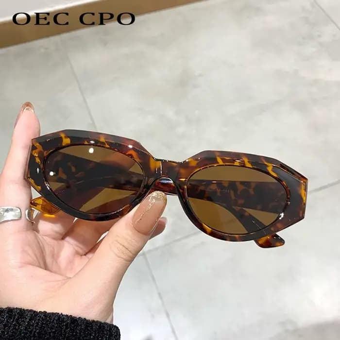 OEC CPO Punk lunettes de soleil œil de chat femmes Vintage petite lentille ovale