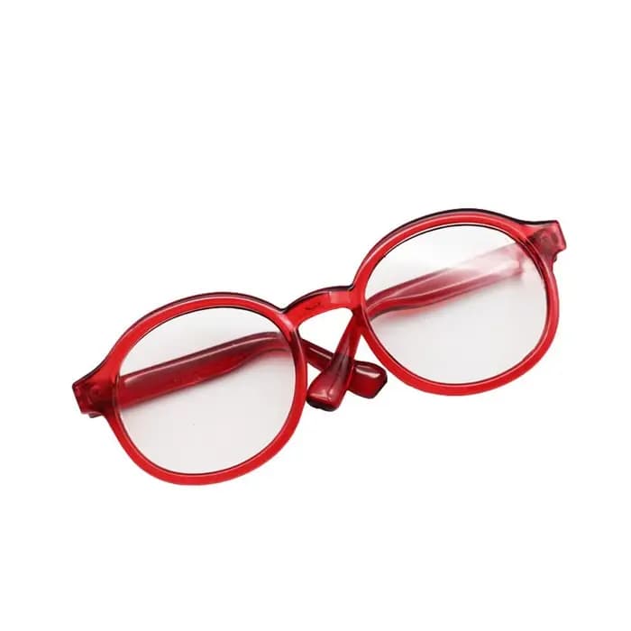 Mini-lunettes en plastique de 4,5 cm/1,77 po, accessoire miniature multicolore, monture ronde, ornement