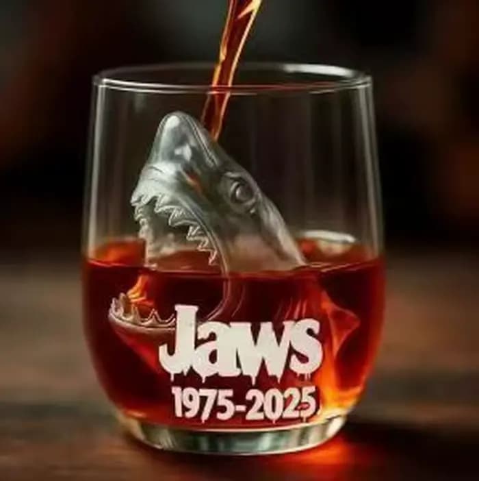Jaws 50ème Anniversaire Édition Limitée Glassshanhaijing Verre Transparent Cupjaws 50ème Anniversaire Édition Limitée Glassshanhaiji