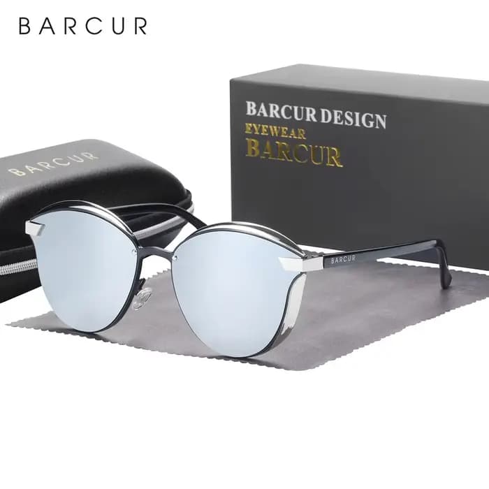 BARCUR Style lunettes de Soleil Polarisées Pour Femmes Catmore Rond