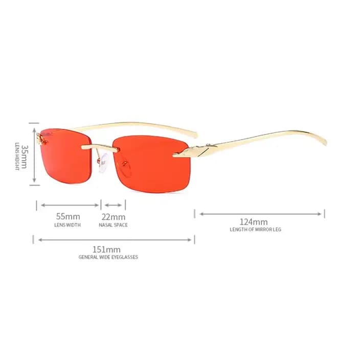 Lunettes de soleil rectangulaires sans monture vintage SO&EI pour femmes